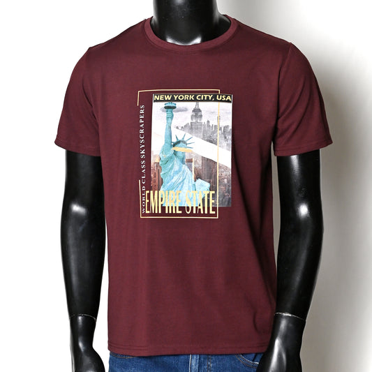 Men's Printed Tshirt -Mehroon