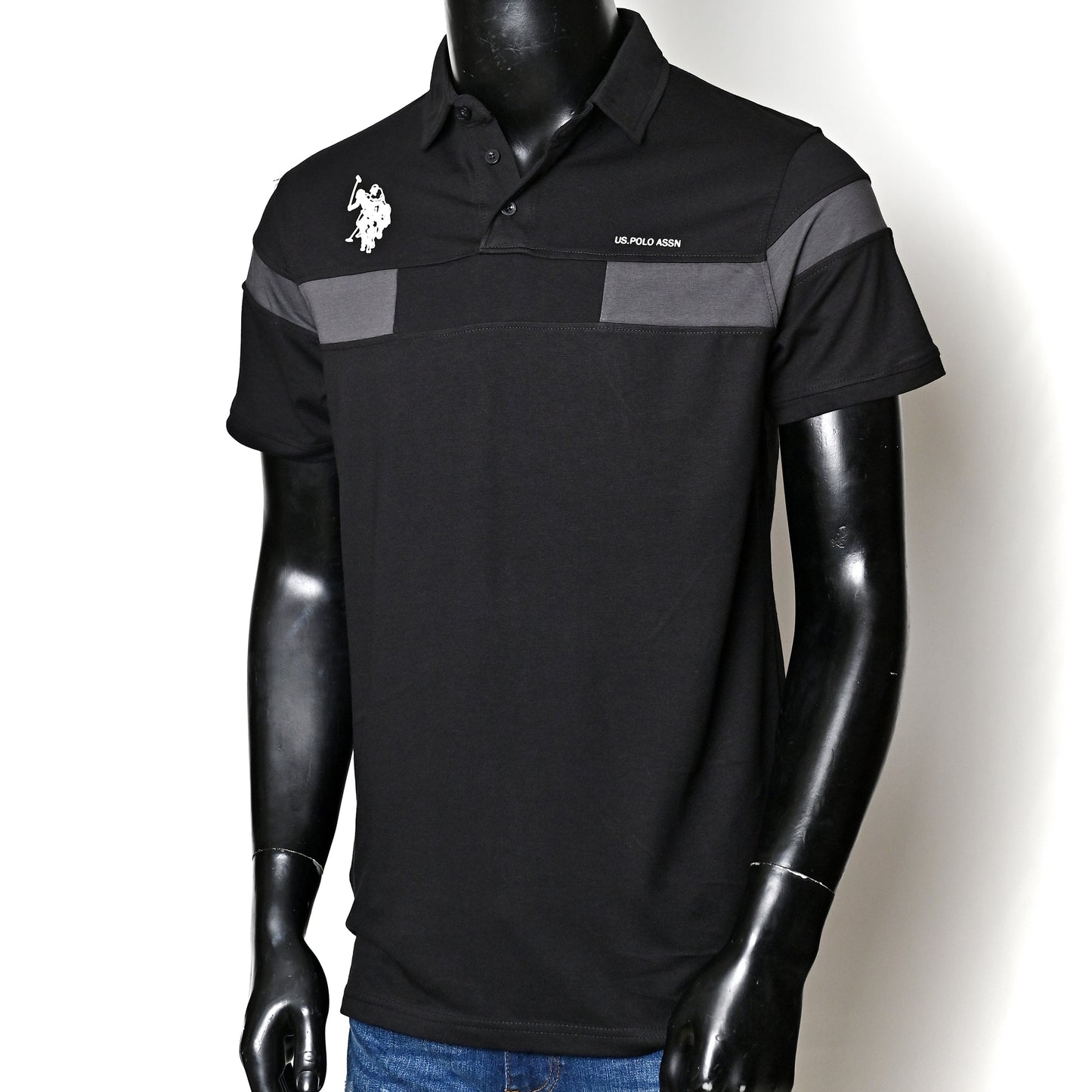 Graphic  Panel Polo - Black