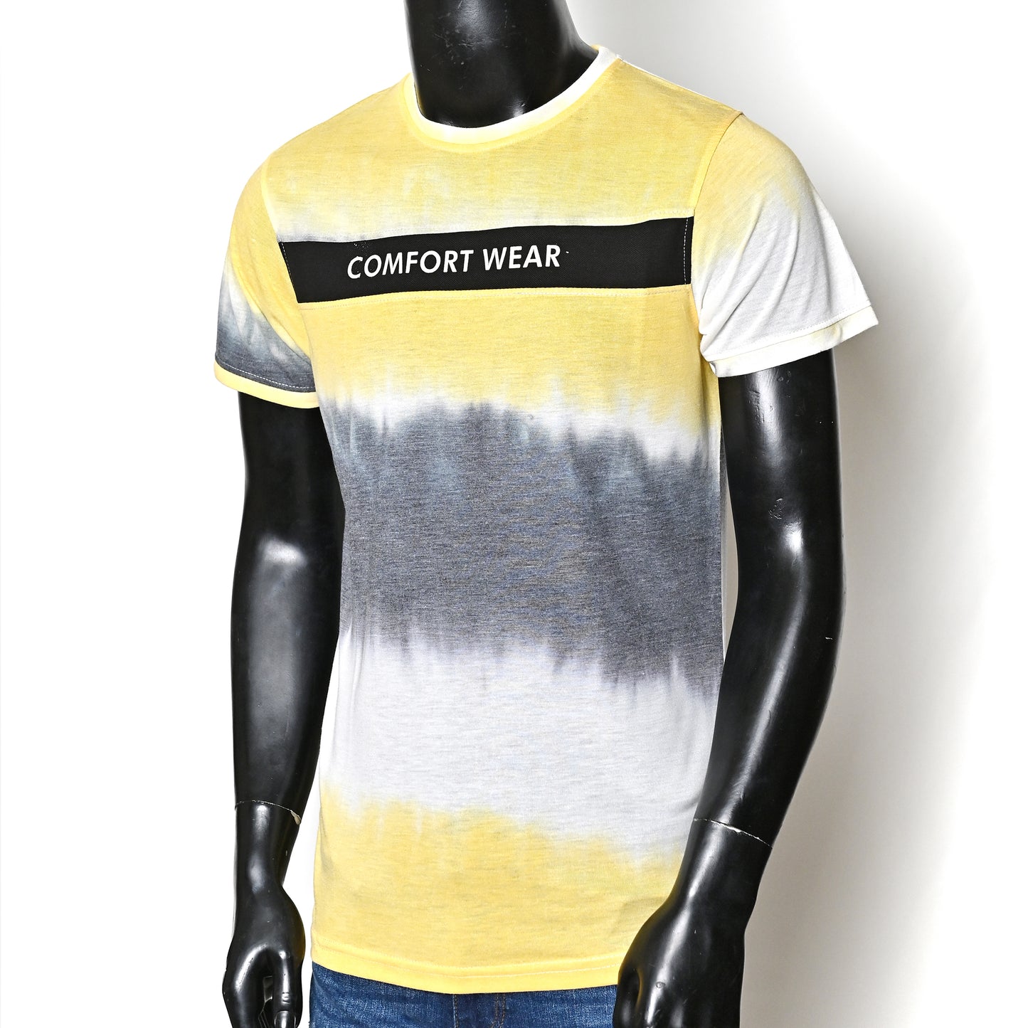 Men's Tie & Die Tshirt - Yellow&Grey