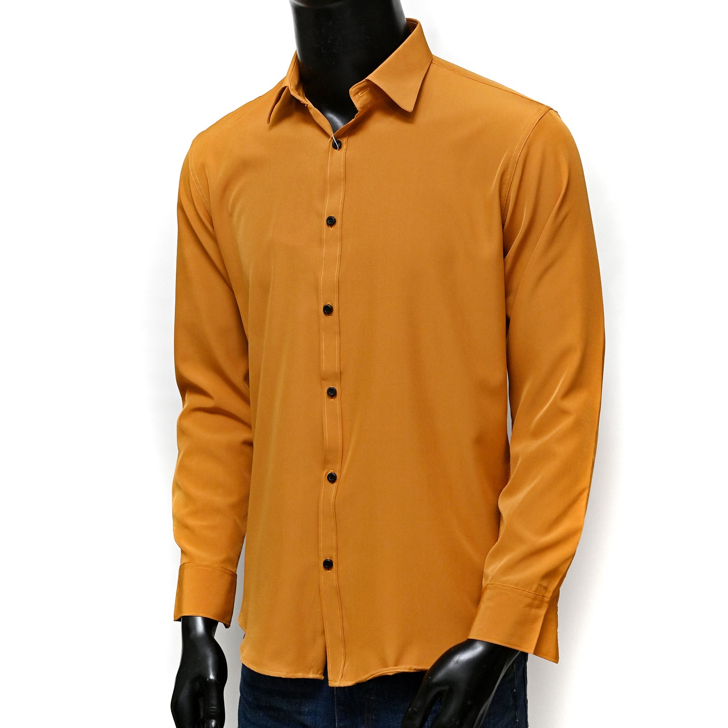 Men's Stretchable Shirt - Mustard