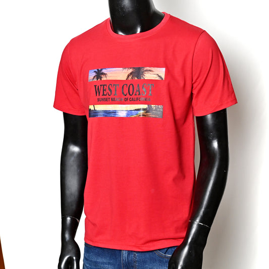 Men's Printed Tshirt - Red