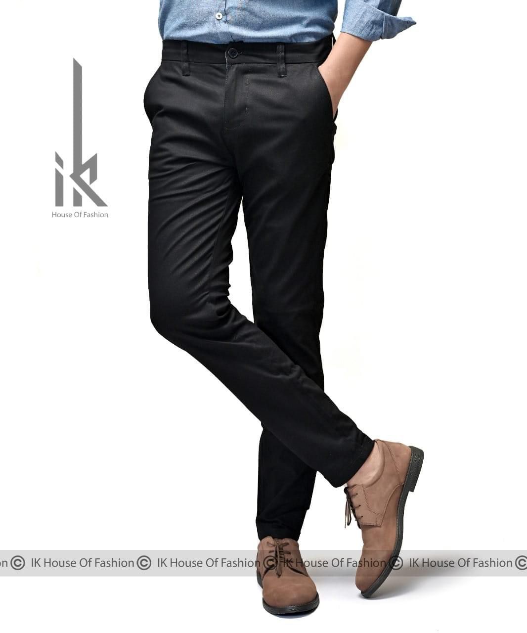 Men's Cotton Chinos - Black