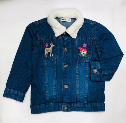 Girls embroidered denim jacket