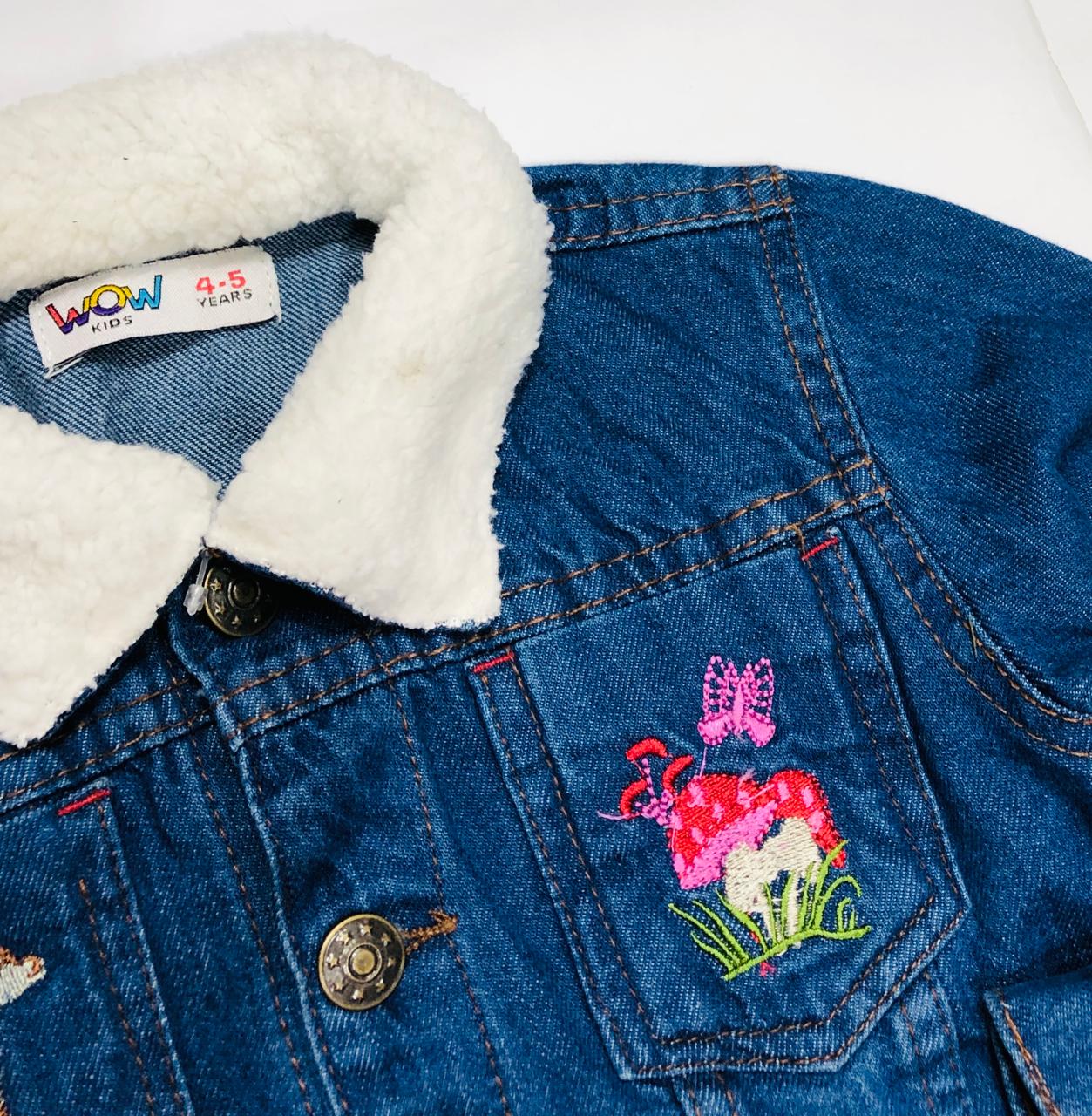 Girls embroidered denim jacket