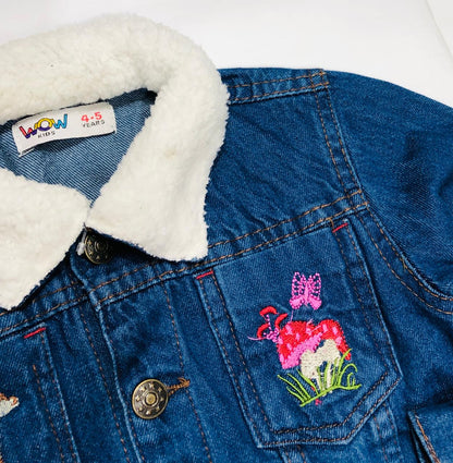 Girls embroidered denim jacket